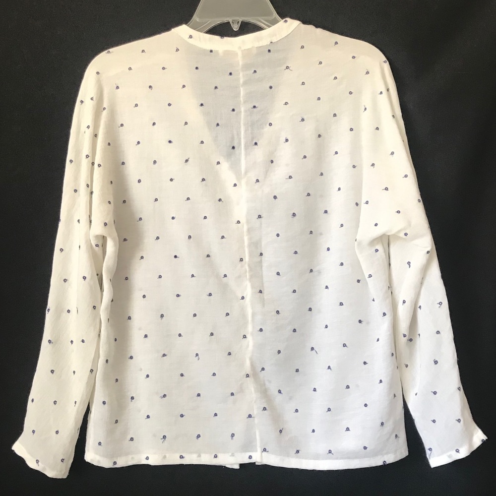 Maje Embroidered Dot Pattern Button Down Blouse - image 3